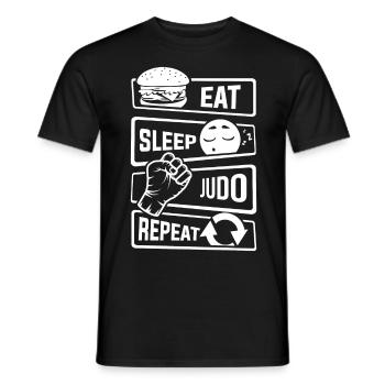 Eat Sleep Judo Repeat - Kampfsport Verteidigung - Männer T-Shirt - Schwarz - Vorne - AI Model Male 178 light (178cm)