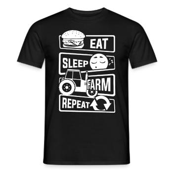 Eat Sleep Farm Repeat - Farmer Farmer Farm - Men's T-Shirt - black - Front - AI Model Male 178 light (178cm)