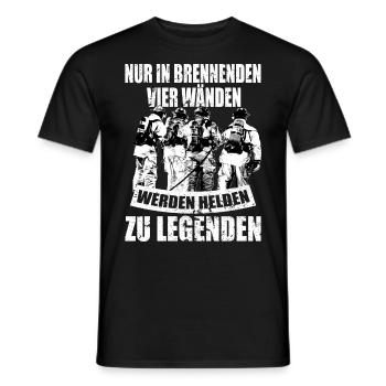 Firefighter Fire Department - Men's T-Shirt - black - Front - AI Model Male 178 light (178cm)
