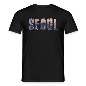 seoul stadt - T-shirt homme - noir - Devant - AI Model Male 178 light (178cm)