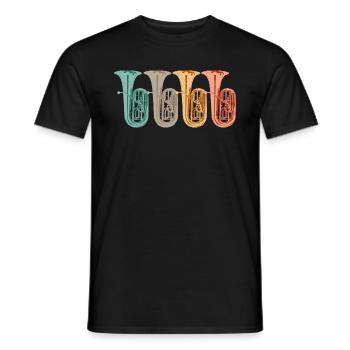 tuba retro farben tubist - Männer T-Shirt - Schwarz - Vorne - AI Model Male 178 light (178cm)