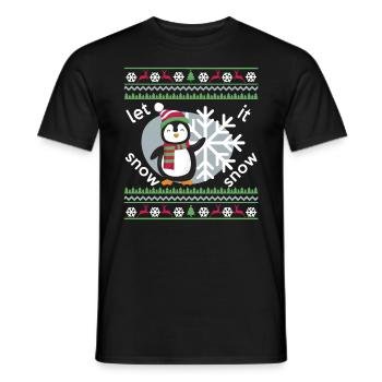 Pinguin Weihnachten Geschenk - Männer T-Shirt - Schwarz - Vorne - AI Model Male 178 light (178cm)