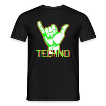 Musique techno - T-shirt homme - noir - Devant - AI Model Male 178 light (178cm)