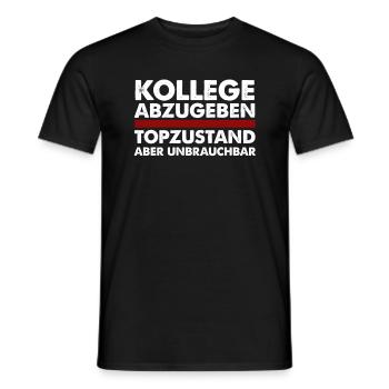 Kollege abzugeben Topzustand aber unbrauchbar - Männer T-Shirt - Schwarz - Vorne - AI Model Male 178 light (178cm)