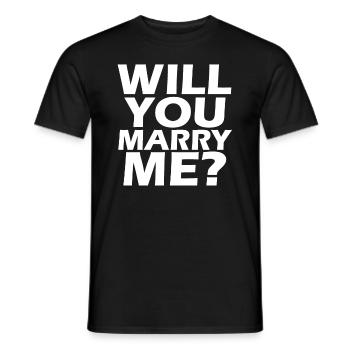 Veux-tu m'épouser? Proposition de mariage - T-shirt homme - noir - Devant - AI Model Male 178 light (178cm)