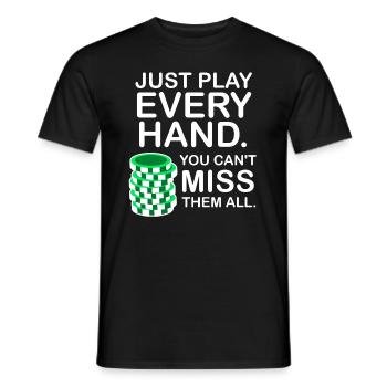 poker - T-shirt homme - noir - Devant - AI Model Male 178 light (178cm)