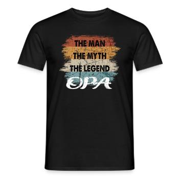 Opa Der Mann Der Mythos Die Legende Opi Spru - Männer T-Shirt - Schwarz - Vorne - AI Model Male 178 light (178cm)