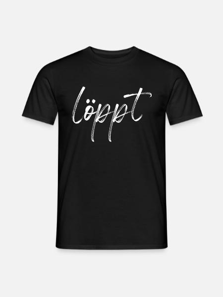 Löppt vintage plattdeutsch Norddeutschland Moin - Männer T-Shirt - Schwarz
