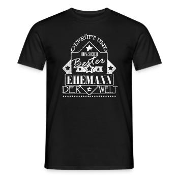 Bester Ehemann der Welt Tshirt Spruch vergeben - Männer T-Shirt - Schwarz - Vorne - AI Model Male 178 light (178cm)