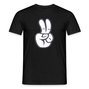 Peacezeichen Finger Comic - Männer T-Shirt - Schwarz - Vorne - AI Model Male 178 light (178cm)