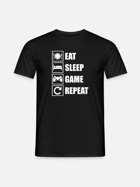 Eat Sleep Game Repeat - Men's T-Shirt - black