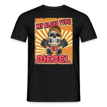 My blood type is diesel für Schrauber und Tuner - Männer T-Shirt - Schwarz - Vorne - AI Model Male 178 light (178cm)
