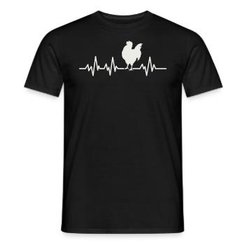 Huhn Hahn Hühner Herzschlag Equalizer Puls EKG - Männer T-Shirt - Schwarz - Vorne - AI Model Male 178 light (178cm)