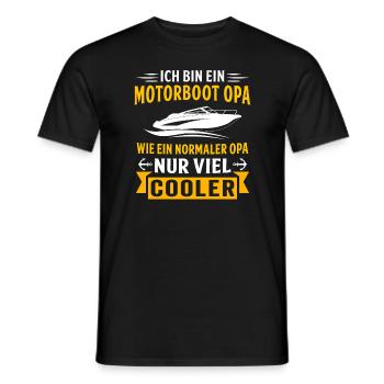 ich bin ein motorboot opa motorboot opa kapitän - Männer T-Shirt - Schwarz - Vorne - AI Model Male 178 light (178cm)