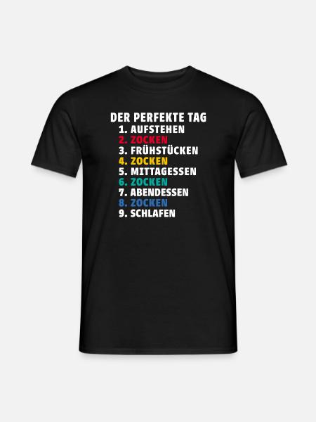 Der perfekte tag zocken gamer gaming computer - Männer T-Shirt - Schwarz