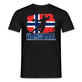 Handball Norwegen - Männer T-Shirt - Schwarz - Vorne - AI Model Male 178 light (178cm)