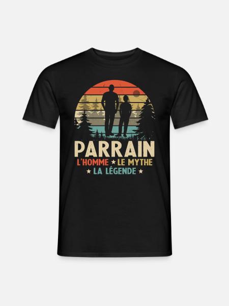 Parrain L'homme Le Mythe La Légende - T-shirt homme - noir