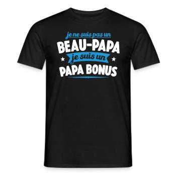Je Ne Suis Pas Un Beau-papa Je Suis Un Papa Bonus - T-shirt homme - noir - Devant - AI Model Male 178 light (178cm)