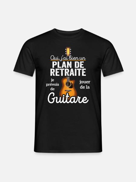 Cadeau Musique Plan De Retraite Guitariste Guitare - T-shirt homme - noir
