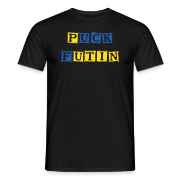 Puck Futin Ukraine - T-shirt homme - noir - Devant - AI Model Male 178 light (178cm)