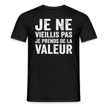 Je Ne Vieillis Pas Je Prends De La Valeur - T-shirt homme - noir - Devant - AI Model Male 178 light (178cm)