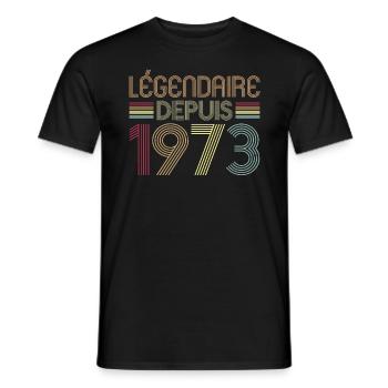Légendaire Depuis 1973 - T-shirt homme - noir - Devant - AI Model Male 178 light (178cm)