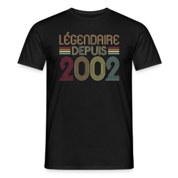 Légendaire Depuis 2002 - T-shirt homme - noir - Devant - AI Model Male 178 light (178cm)