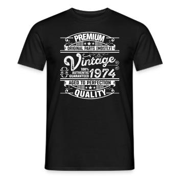 Superior Quality 1974 Aged To Perfection - Men's T-Shirt - black - Front - AI Model Male 178 light (178cm)