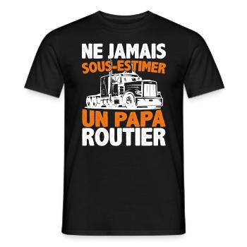 Ne Jamais Sous-estimer Un Papa Routier - T-shirt homme - noir - Devant - AI Model Male 178 light (178cm)