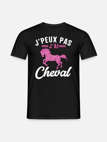 Je Peux Pas J'ai Cheval - T-shirt homme - noir