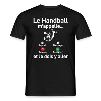 Le Handball M'appelle Et Je Dois Y Aller - T-shirt homme - noir - Devant - AI Model Male 178 light (178cm)