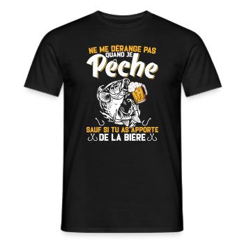 Ne Me Dérange Pas Quand Je Pêche Cadeau Pêcheur - T-shirt homme - noir - Devant - AI Model Male 178 light (178cm)