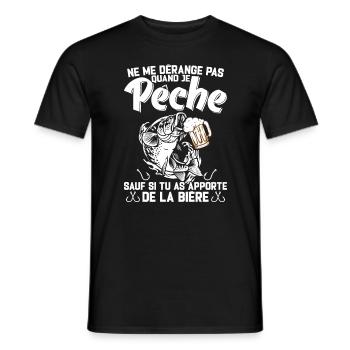 Ne Me Dérange Pas Quand Je Pêche Cadeau Pêcheur - T-shirt homme - noir - Devant - AI Model Male 178 light (178cm)
