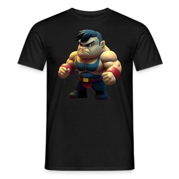Petit combattant musclé - T-shirt homme - noir - Devant - AI Model Male 178 light (178cm)