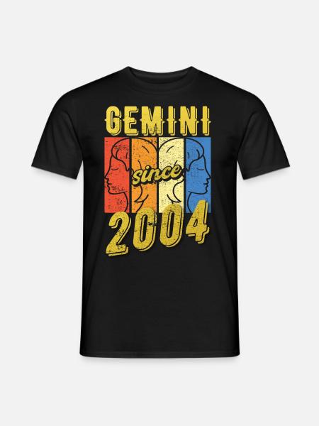 Gemini Zodiac 2004 Gift - Men's T-Shirt - black