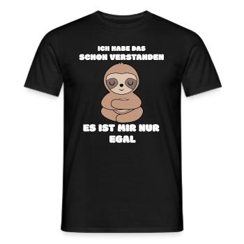 Faultier | Es ist mir egal - Männer T-Shirt - Schwarz - Vorne - AI Model Male 178 light (178cm)