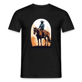 Esthétique Western Cavalier Streetwear - T-shirt homme - noir - Devant - AI Model Male 178 light (178cm)