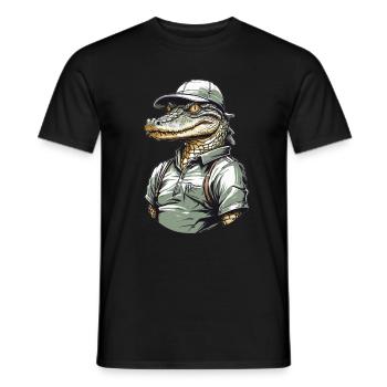 Crocodile Golfer Aesthetic Golfer Streetwear - Men's T-Shirt - black - Front - AI Model Male 178 light (178cm)