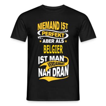BELGIER - Männer T-Shirt - Schwarz - Vorne - AI Model Male 178 light (178cm)