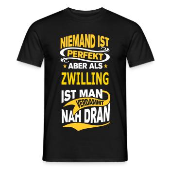 ZWILLING - Männer T-Shirt - Schwarz - Vorne - AI Model Male 178 light (178cm)