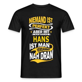HANS - Männer T-Shirt - Schwarz - Vorne - AI Model Male 178 light (178cm)