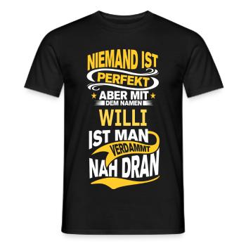 WILLI - Männer T-Shirt - Schwarz - Vorne - AI Model Male 178 light (178cm)