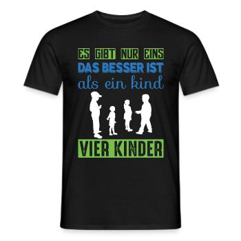 Vier Kinder - Männer T-Shirt - Schwarz - Vorne - AI Model Male 178 light (178cm)