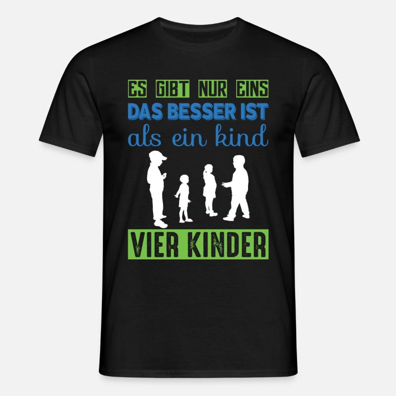 Vier Kinder - Männer T-Shirt - Schwarz