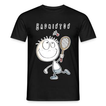 Cool joueur de badminton masculin - T-shirt homme - noir - Devant - AI Model Male 178 light (178cm)