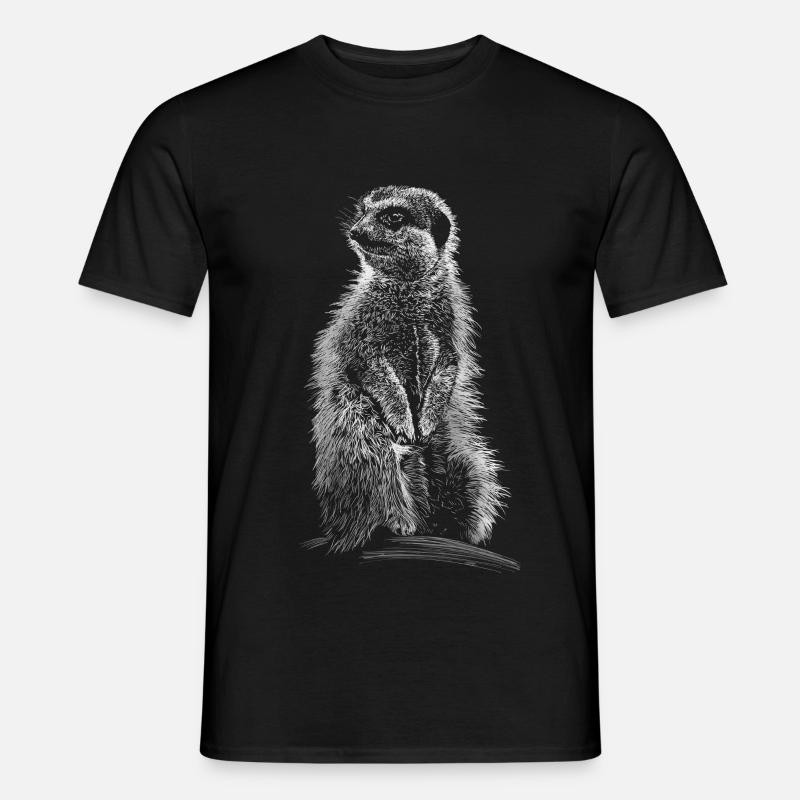 Erdmännchen - Männer T-Shirt - Schwarz