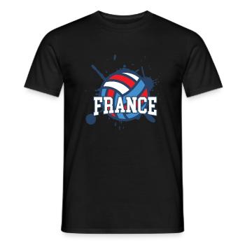 Cool France Shirt cadeau de volleyball - T-shirt homme - noir - Devant - AI Model Male 178 light (178cm)
