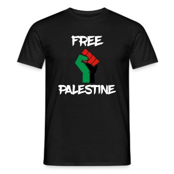 free palestine palestine fist fist - Men's T-Shirt - black - Front - AI Model Male 178 light (178cm)