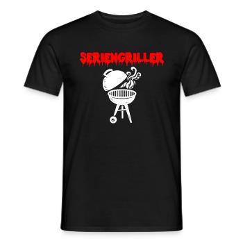 seriengriller grillen griller grill - Männer T-Shirt - Schwarz - Vorne - AI Model Male 178 light (178cm)