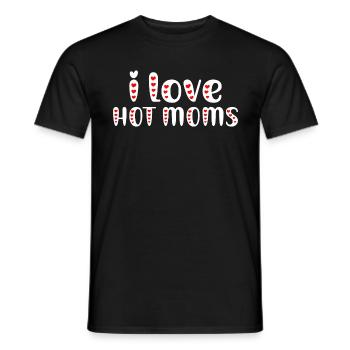 I love hot Moms Heart Hot Moms Funshirt Musthave - Männer T-Shirt - Schwarz - Vorne - AI Model Male 178 light (178cm)